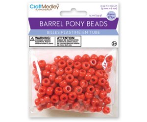 CraftMedley . CMD Red Barrel Pony Beads PM Hobbycraft