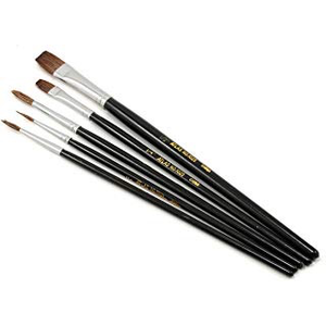 Atlas Brush Co. Inc . ABN 5 pc Camel Hair Set, Round & Flat