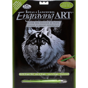Royal (art supplies) . ROY Silver Engrave Art Dragon Wolf
