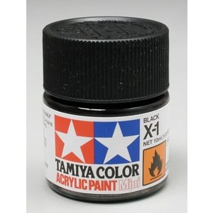 Tamiya America Inc. . TAM X-1 Black Acrylic Mini 10ml