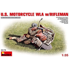 Miniart . MNA 1/35 US Motorcycle WLA w/Rifleman