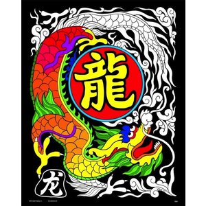 Stuff To Color . SFC 16X20 Velvet Poster Chinese Dragon