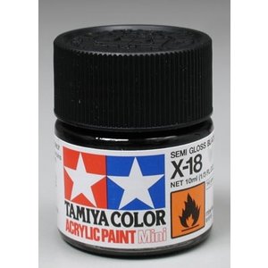 Tamiya America Inc. . TAM X-18 Semi-Gloss Black Acrylic Mini 10ml