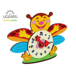 UGears . UGR UGears Clock 3D-puzzle Coloring Model - 23 pieces