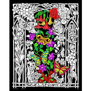 Stuff To Color . SFC Velvet Poster Butterflies & Flowers 16 X 20