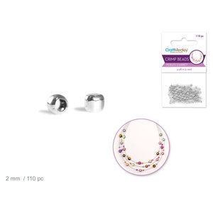 CraftMedley . CMD Crimp Beads 0.08in (2mm) 110pcs Metal - Silver Plating