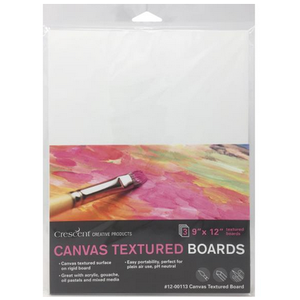 Crescent Cardboard . CCB Crescent Canvas Board 3/Pkg 9"X12" White