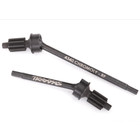 Traxxas . TRA Traxxas Axle shaft, front, heavy duty (left & right)/ portal drive input gear (machined) (2) (assembled)