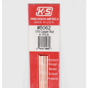 K&S Engineering . KSE Copper rod 1/16''  12''(5pcs)