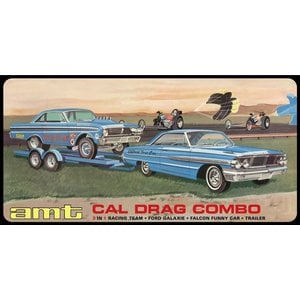 AMT\ERTL\Racing Champions.AMT 1/25 Cal Drag Combo 1964 Galaxie, AWB Falcon & Trailer