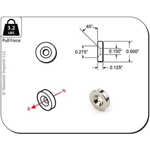 Magcraft Magnets . MFM 1/2X1/7X1/8 Rare Earth Magnet