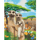 Craft Buddy . CBD Meerkat Family - Crystal Art Kit (Large)