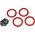 Traxxas . TRA Traxxas Beadlock rings, red (2.2') (aluminum) (4)/ 2x10 CS (48)