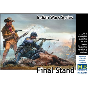 Masterbox Models . MTB 1/35 Final Stand US Cavalry Soldier, Frontiersman & Down Horse