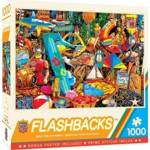 Master Pieces (Puzzles) . MST Flashbacks Beach Time Flea Market Collage 1000 pcs