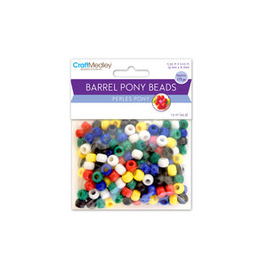 CraftMedley . CMD Pony Beads 9mmx6mm Barrel Standard  Opaque Multi Mix 175