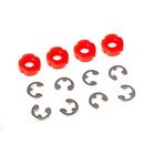 Traxxas . TRA Traxxas Piston, damper (red) (4)/ e-clips (8)