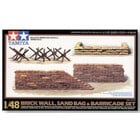 Tamiya America Inc. . TAM 1/48 Brick Wall Sand Bag And Barricade Set
