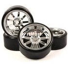 3 Racing . 3RC 3RACING 1/10 9 Spoke Wheel and Tire Set For Drift (7mm Offest)