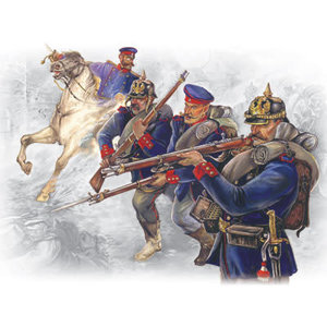 Icm . ICM 1/35 Prussian Line Infantry (1870-1871) (4 figures - officer on horse, 3 soldiers)