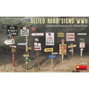 Miniart . MNA 1/35 Allied Road Signs WWII. European Theatre of Operations