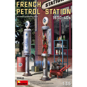Miniart . MNA 1/35 French Petrol Station 1930-40S