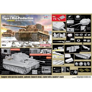 Dragon Models. DML 1/35 ‘39-45’ Series Sd.Kfz.181 Pz.Kpfw.VI Ausf.E Tiger I Mid Production w/Zimmerit s.Pz.Abt.506 Eastern Front 1944