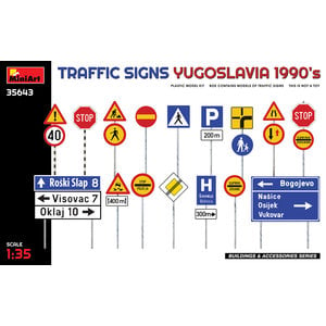 Miniart . MNA 1/35 Traffic Signs Yugoslavia 1990's