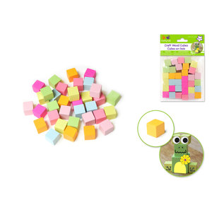 Krafty Kids . KFK Craftwood Cubes Pastel Assorted 10mm 35pc