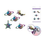Forever In Time . FRT Paper Craft Emb: Finish Metal Charms Planet Themed