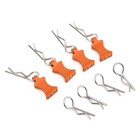 Hot-Racing . HRA 1/10 Aluminum EZ Pulls w/Body Clips (Orange) (4)