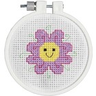 Janlynn . JLY Flower Power Janlynn/Kid Stitch Mini Counted Cross Stitch Kit 3" Round