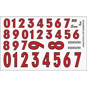 Gofer Racing . GOF Racing Numbers Red Decal Sheet 1/24