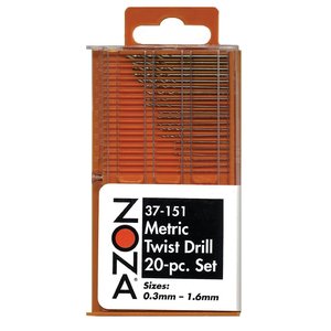 Zona Tool Company . ZON METRIC HIGH SPEED STEEL TWIST DRILL SET - 20 PIECE (.3 - 1.6)