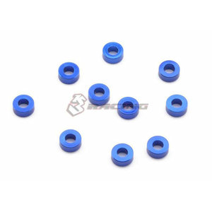 3 Racing . 3RC 3Racing Aluminum M3 Flat Washer 0.5mm (10Pcs) - Blue