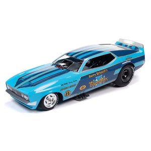 Auto World . AWD 1/18 Blue Max 1973 Ford Mustang Funny Car - Blue