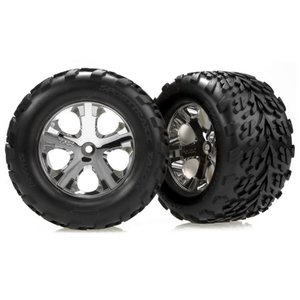 Traxxas . TRA 2.8" Talon Front Tires w/All-Star Chrome Wheels (2)