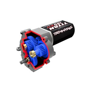 Traxxas . TRA Traxxas Transmission, Complete (Speed Gearing) (9.7:1 reduction ratio) (includes Titan 87T Motor)