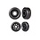 Traxxas . TRA Wheels, wheelie bar, black (26mm (2), 18mm (2))