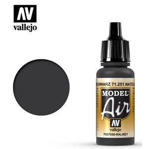 Vallejo Paints . VLJ NATO Black FS37030-RAL9021 Model Air Acrylic 17 ml