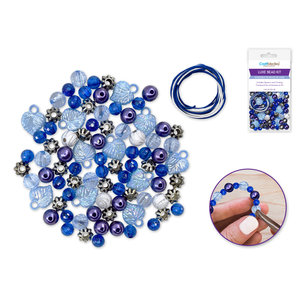 CraftMedley . CMD Acrylic Bead Kit 30g Luxe Kit w Spacers & Cording Blue