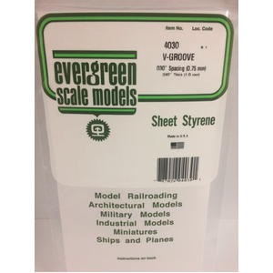 Evergreen Scale Models . EVG V GROOVE .030 SP .040