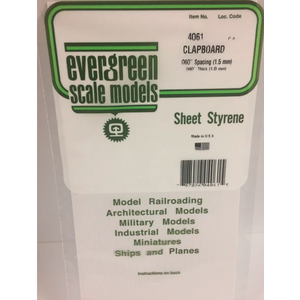 Evergreen Scale Models . EVG CLAPBOARD .060 SPACING