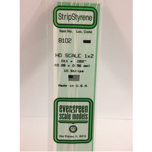 Evergreen Scale Models . EVG HO Scale 1x2 Styrene