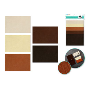 CraftMedley . CMD 5.9in x 3.9in Faux Leather Swatches 5ct Asst  Suede