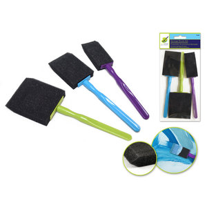 Colorfactory . CFR Color Factory: Sponge Brush 3pk 1"/1.5"/2"  With Ergonomic Handle