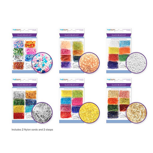 CraftMedley . CMD Glass Bead Kits: 50g Multi-Packs w/Cording+Clasps (6styles) Sold Seperate