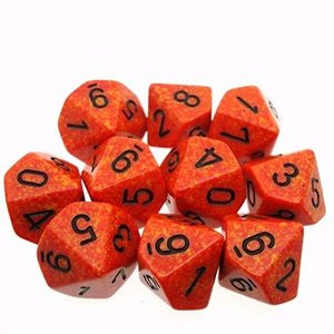 Chessex . CHX Speckled 10D10 Fire dice set