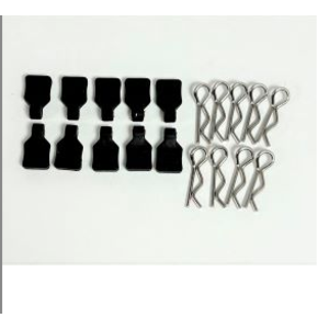 APS Racing . APS APS 3mm Silver Body Clips with BLACK Silicone Tabs for Axial SCX24