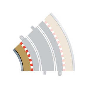 Scalextric . SCT Border, Kerb, & Barrier - Curve - R2 - 45 Degree Inner
